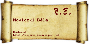 Noviczki Béla névjegykártya